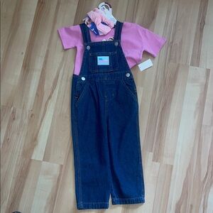 NWT ms. Rachel 3 pc set top. Overalls & headband size 3T